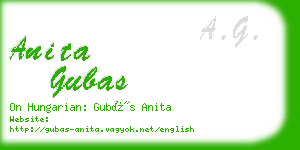 anita gubas business card